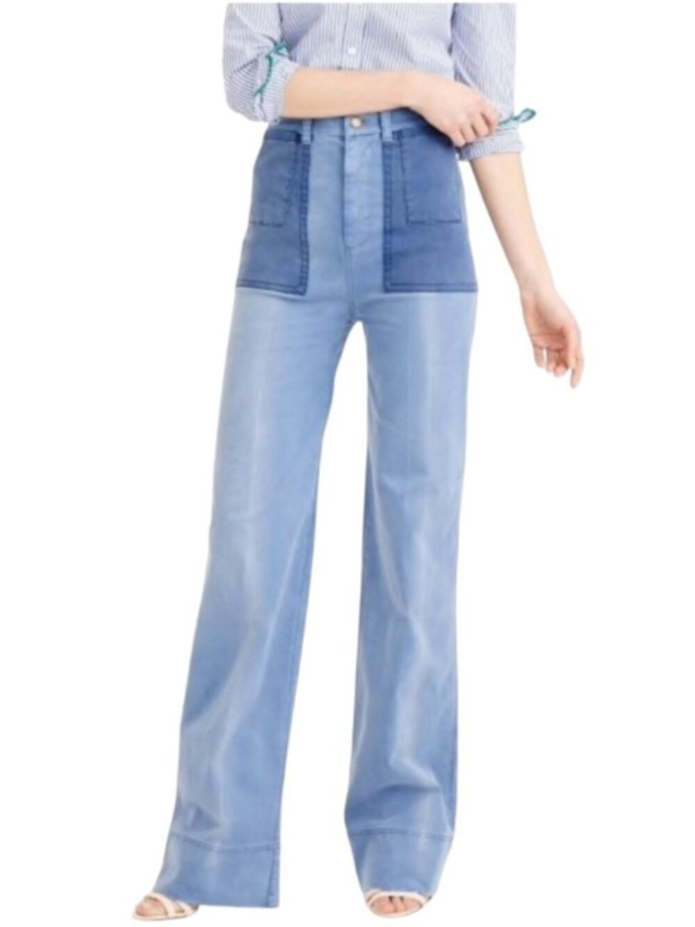 J.Crew women's wide-leg chino pants with full-length patch pockets